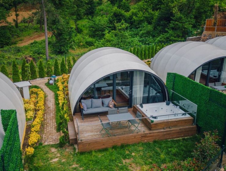 كوخ عصري على شكل قبة طبيعية مع جاكوزي  في أحضان الطبيعة في منطقة سابنجا سكاريا(Snail House Dome)