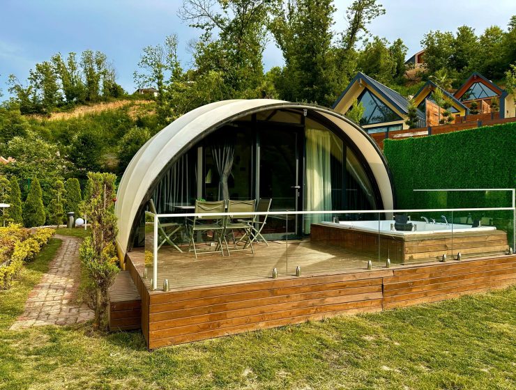 (Snail House Dome Havuzlu)خيمة تخييم فاخرة مع مسبح وجاكوزي وإطلالة خلابة بمنطقة سابنجا سكاريا